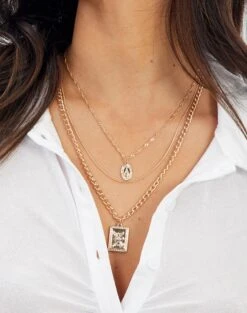 Plated Fine Chain Link Necklace -Outlet Glassons Store 3 chain necklace pack gold front je52156nl 4