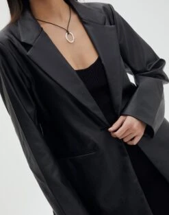 Faux Leather Blazer -Outlet Glassons Store alexis 80s blazer black imageback jw45878pu