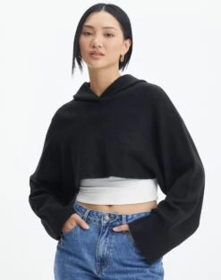 Hooded Cropped Knit