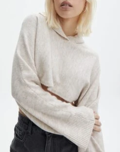 Hooded Cropped Knit 30 Hooded Cropped Knit -Outlet Glassons Store ally hooded crop neutral imageback kl90069rpol