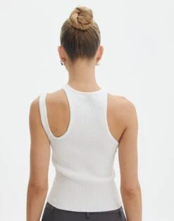 Cut Out Ribbed Tank Top -Outlet Glassons Store alutha asym knit top milk back kv143264vn