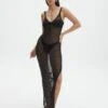 Sheer Metallic Maxi Dress 1 Sheer Metallic Maxi Dress -Outlet Glassons Store anastasia glam dress black front kd127891knt 6