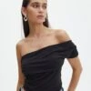 One Shoulder Asymmetric Top 2 One Shoulder Asymmetric Top -Outlet Glassons Store arabella assymetric top black front tv131045pln 1