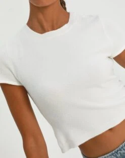 Cropped Cap Sleeve Knit Top -Outlet Glassons Store aria cap sleeve knit top milk imageback ks106650sf