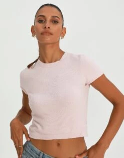 Cropped Cap Sleeve Knit Top