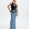 Panelled Denim Maxi Skirt -Outlet Glassons Store arizona midi skirt anwar blue wash front sl91950dnm 1