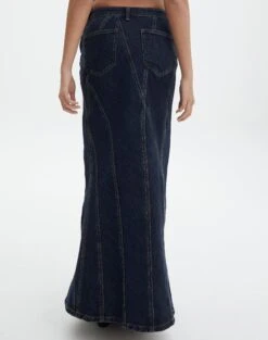 Panelled Denim Maxi Skirt -Outlet Glassons Store arizona midi skirt last rodeo indigo back sl91950dnm