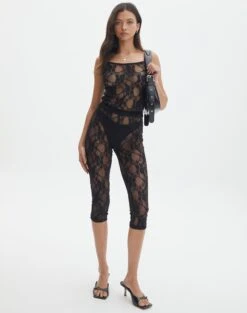 Tie Waist Linen Pant 40 Tie Waist Linen Pant -Outlet Glassons Store asta lace pant black front pw131058lac 6