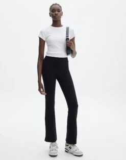 Boat Neck Long Sleeve Top -Outlet Glassons Store athena mid rise ponte pant black front pw72377pont