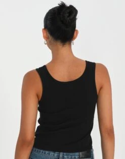 V Neck Tank -Outlet Glassons Store awhina v neck tank black back tv79336orib