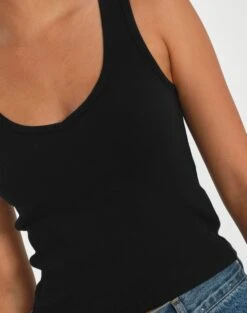V Neck Tank -Outlet Glassons Store awhina v neck tank black imageback tv79336orib