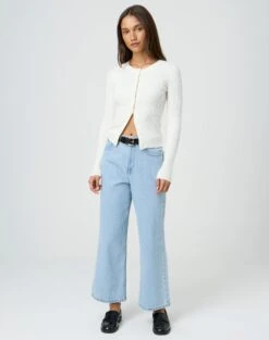 Rib High Neck Bodysuit -Outlet Glassons Store beadie wide leg crop jean iced vovo front jd41279fau 7