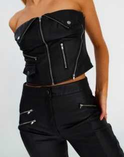 Faux Leather Biker Zip Corset 25 Faux Leather Biker Zip Corset -Outlet Glassons Store bonnie biker corset black imageback bv101361pu