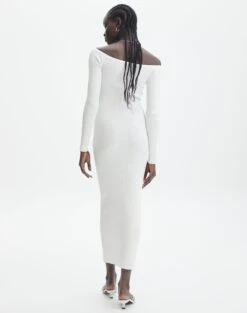 Ribbed Off Shoulder Long Sleeve Maxi Dress 34 Ribbed Off Shoulder Long Sleeve Maxi Dress -Outlet Glassons Store boston bardot knit dress milk back kd109828rib