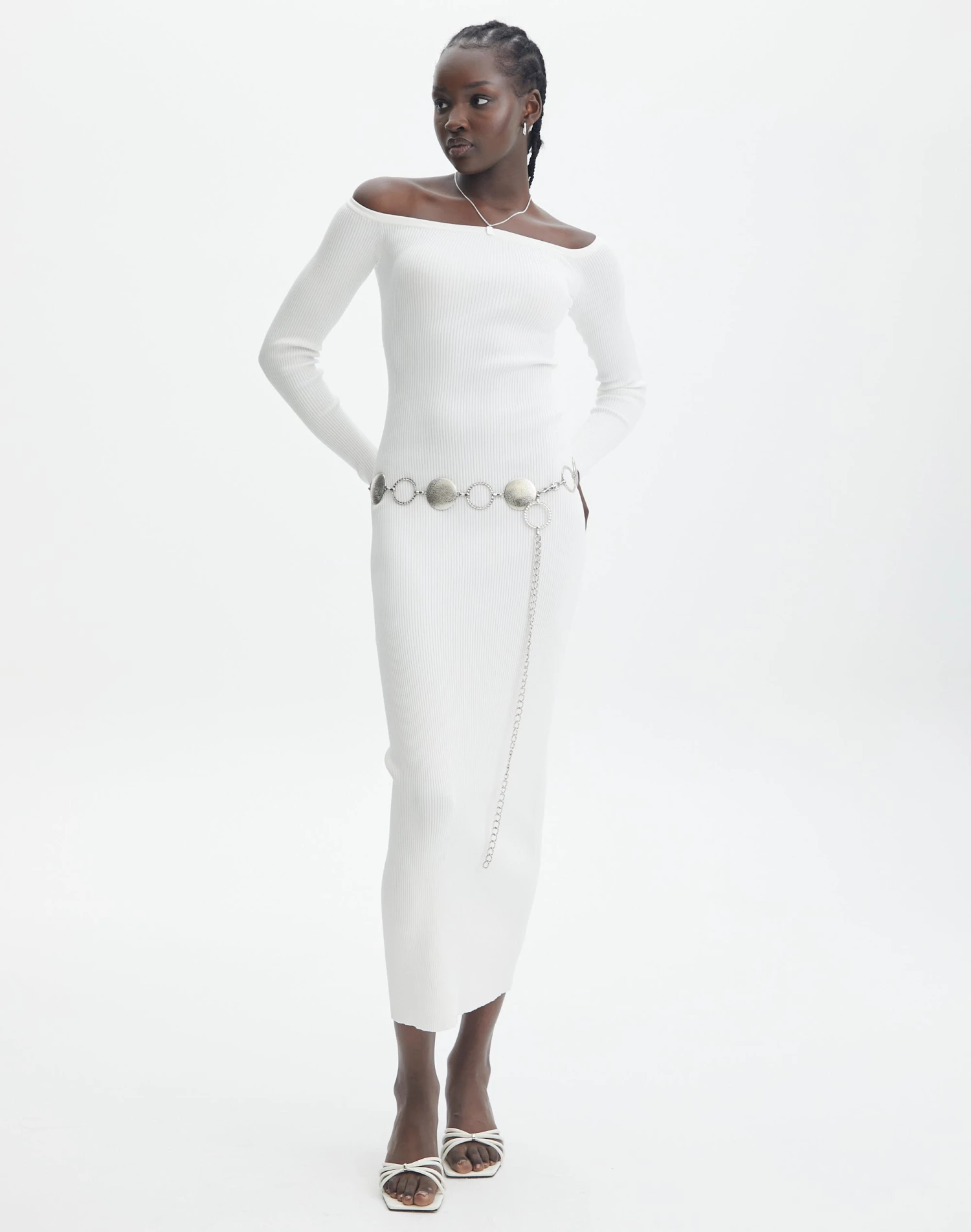 Ribbed Off Shoulder Long Sleeve Maxi Dress 14 Ribbed Off Shoulder Long Sleeve Maxi Dress - Image 12