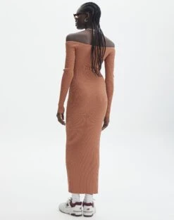 Ribbed Off Shoulder Long Sleeve Maxi Dress 29 Ribbed Off Shoulder Long Sleeve Maxi Dress -Outlet Glassons Store boston bardot knit dress slice of cake back kd109828rib