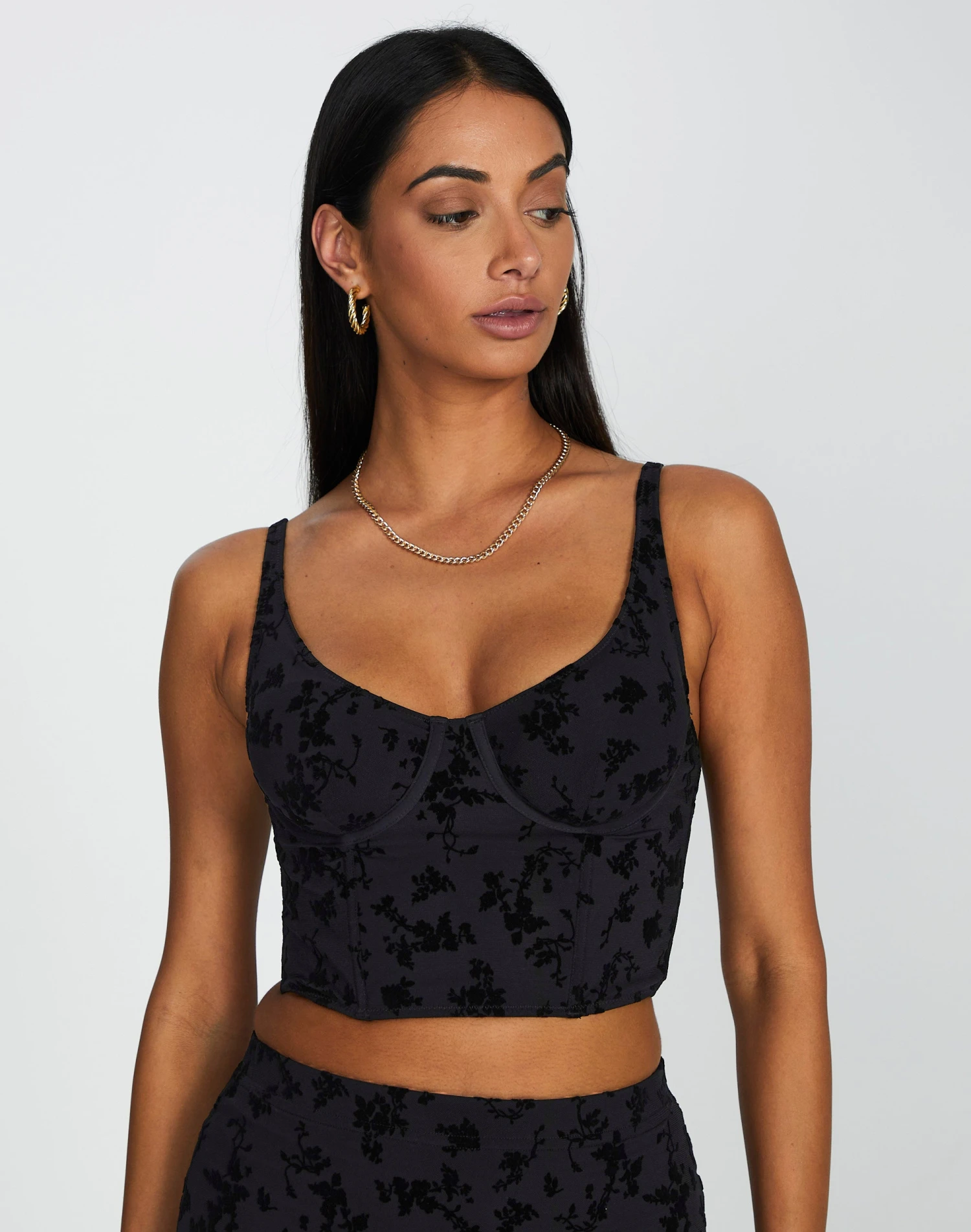 Printed Mesh Crop Corset Top 13 Printed Mesh Crop Corset Top - Image 11