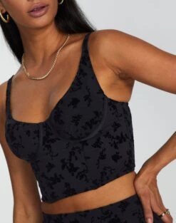 Burnout Hook & Eye Corset Top -Outlet Glassons Store brooklyn burnout bralette vine burnout imageback ut109844vbo