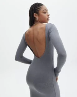 Luxe Lounge Modal Backless Long Sleeve Maxi Dress -Outlet Glassons Store brynn backless longsleeve maxi dress keep your coal imageback dl92908mod