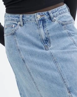 Front Split Denim Maxi Skirt -Outlet Glassons Store california split front denim maxi skirt riley vintage wash imageback sl117834dnm