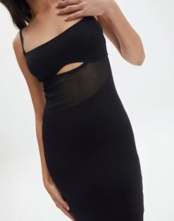 Knit Cut Out Maxi Dress -Outlet Glassons Store camilla cut out knit dress black imageback kd90580knt