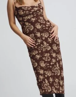 Print Cowl Neck Maxi Dress -Outlet Glassons Store camille cowl neck midi dress soy blooms imageback dl77736prt