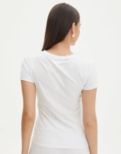 Cotton Fitted Tee -Outlet Glassons Store cancun cotton tee white back ts121963cot