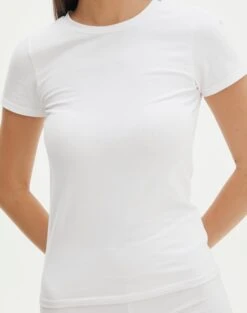 Cotton Fitted Tee -Outlet Glassons Store cancun cotton tee white imageback ts121963cot