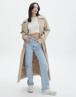 Cable Knit Long Sleeve Crop Top -Outlet Glassons Store capricorn cable knit top bad to the bone full kl55029knt