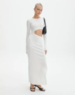 Strapless Pointelle Mini Dress -Outlet Glassons Store carden cut out maxi dress milk front kd105194knt 1