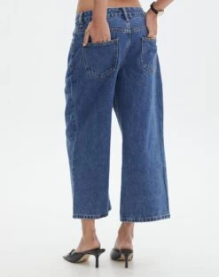 Wide Leg Denim Culottes -Outlet Glassons Store carli long culottes suzy mid wash back jd136909rdnm