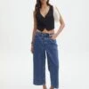 Wide Leg Denim Culottes -Outlet Glassons Store carli long culottes suzy mid wash front jd136909rdnm