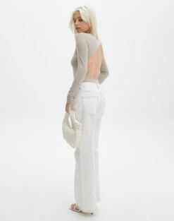 Supersoft Backless Long Sleeve Bodysuit -Outlet Glassons Store cassidy cut out bodysuit dusty mink full tb118064pch