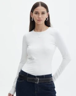 Supersoft Backless Long Sleeve Bodysuit -Outlet Glassons Store cassidy cut out bodysuit milk back tb118064pch