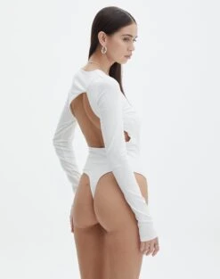 Supersoft Backless Long Sleeve Bodysuit -Outlet Glassons Store cassidy cut out bodysuit milk detail tb118064pch