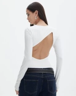 Supersoft Backless Long Sleeve Bodysuit -Outlet Glassons Store cassidy cut out bodysuit milk front tb118064pch