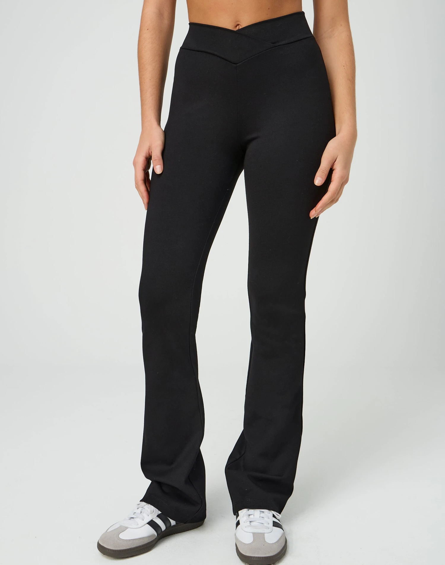V Front Flare Ponte Pant 4 V Front Flare Ponte Pant - Image 2