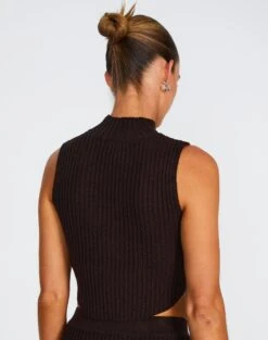 High Neck Curve Hem Knit Tank Top 29 High Neck Curve Hem Knit Tank Top -Outlet Glassons Store co astor knit its soy cute back kv109477knt