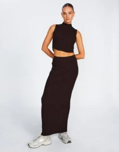 Ribbed Knit Maxi Skirt