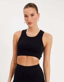 Boat Neck Long Sleeve Top -Outlet Glassons Store co bhaddie rib tank black front tv54957rib 2