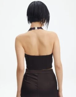 Halter Neck Satin Corset -Outlet Glassons Store co blume halter corset its soy cute back bv109927sat