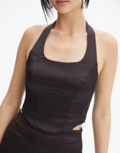 Halter Neck Satin Corset -Outlet Glassons Store co blume halter corset its soy cute imageback bv109927sat