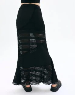 Textured Asymmetrical Panel Maxi Skirt -Outlet Glassons Store co cally asymmetrical panel skirt black back sl74526tex