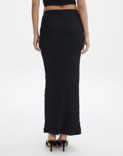 Textured Slim-fit Maxi Skirt -Outlet Glassons Store co ceejay textured maxi skirt black back sl105516tex