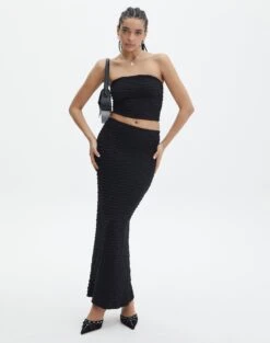 Strapless Textured Bandeau 35 Strapless Textured Bandeau -Outlet Glassons Store co ceejay textured maxi skirt black front sl105516tex 1