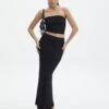 Textured Slim-fit Maxi Skirt -Outlet Glassons Store co ceejay textured maxi skirt black front sl105516tex
