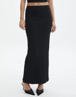 Outlet Glassons Store -Outlet Glassons Store co ceejay textured maxi skirt black full sl105516tex