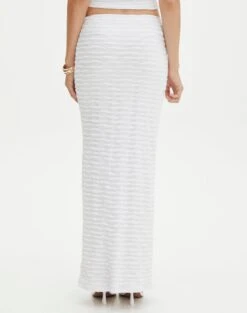 Textured Slim-fit Maxi Skirt -Outlet Glassons Store co ceejay textured maxi skirt white back sl105516tex