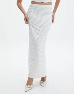 Textured Slim-fit Maxi Skirt -Outlet Glassons Store co ceejay textured maxi skirt white detail sl105516tex