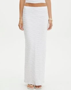 Textured Slim-fit Maxi Skirt -Outlet Glassons Store co ceejay textured maxi skirt white full sl105516tex